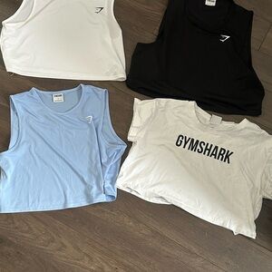 Gymshark Sleeveless Tops - Black, White, Light Blue